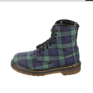 Dr. Martens Canvas Plaid Print Combat Boots